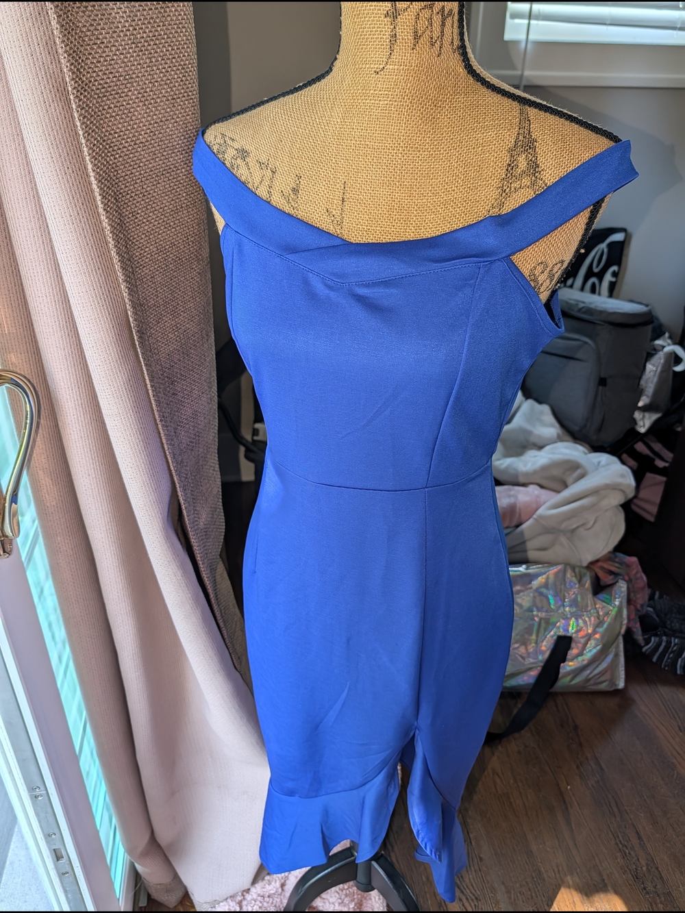 SHEIN Royal Blue One-Shoulder Sheath Dress